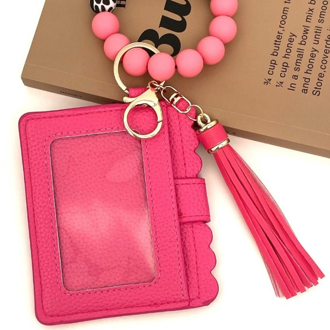 Beaded Bracelet Keychain Card Holder Wallet